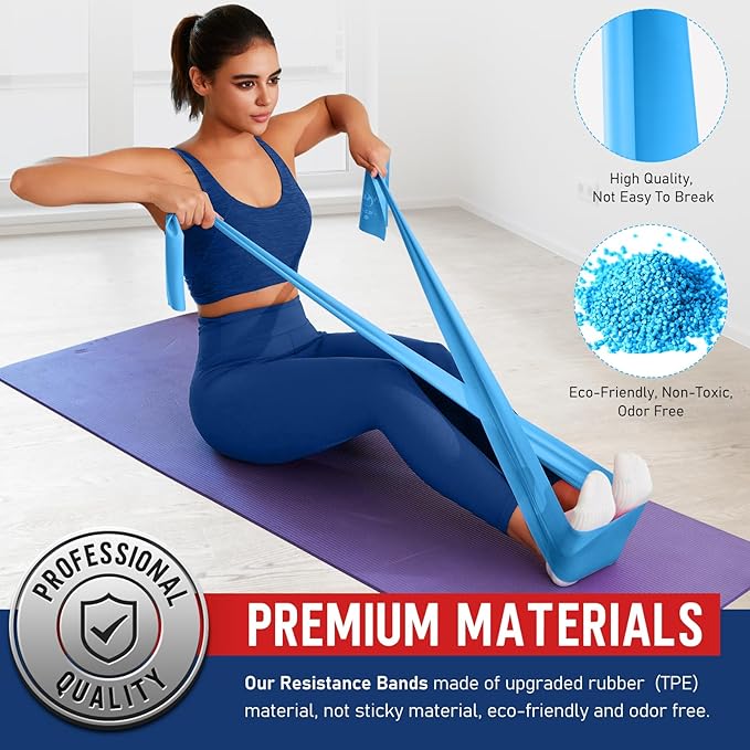 WALITO Resistance Bands for Working Out, Exercise Bands for Women and Men, Workout Bands for Physical Therapy, Stretch, Recovery, Pilates, Rehab, Strength Training and Home Gym-GravixFit