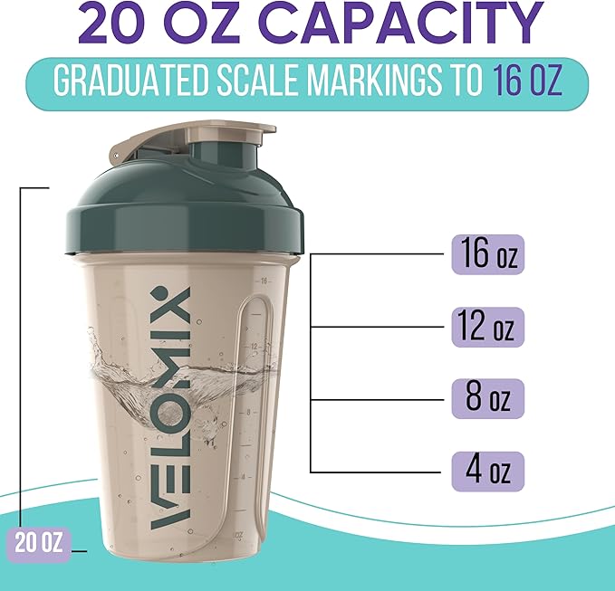 '-2 Pack- 20 oz Protein Shaker Bottles for Protein Mixes, 2x Wire Whisk, Leak Proof Shaker Cups for Protein Shakes and Pre Workout, Protein Shaker Bottle Pack, Protein Mixer Cup(Blue&Beige)-GravixFit