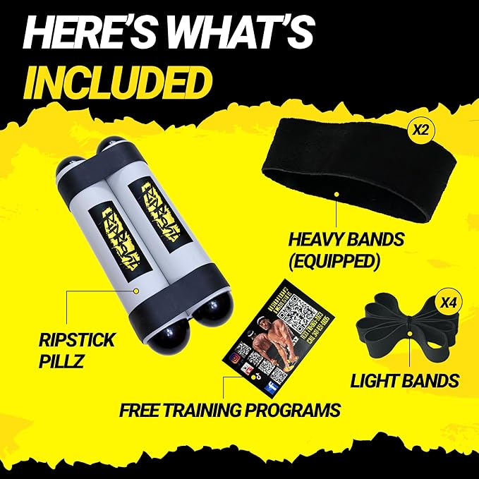 Premium RipStick Pillz, Workout Equipment for Joint Rehab, Shoulder Strength, Resistance Training, and Muscle Building, with 6 Adjustable Resistance Bands-GravixFit