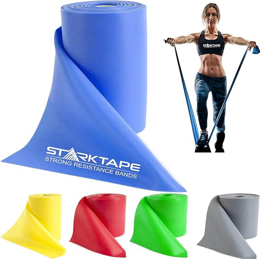 Resistance Bands Professional 8,16, 25, 50 Yards Bulk Rolls. Latex-Free Elastic Physical Therapy Band. No Scent, No Powder - Perfect for Home Exercise, Yoga, Pilates, Gym, Rehab, Workout-GravixFit