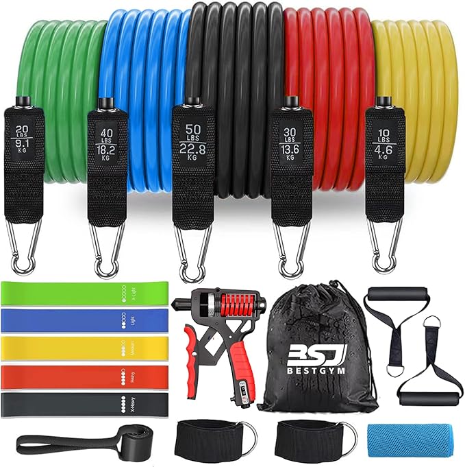 Resistance Bands,Exercise Bands,Resistance Bands for Working Out with Handles for Men and Women,Workout Bands with Door Anchor and Ankle,Strength Training Home Gym Equipment-GravixFit