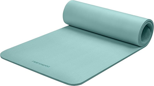 Retrospec Solana Yoga Mat 1/2" Thick w/Nylon Strap for Men & Women - Non Slip Exercise Mat for Yoga, Pilates, Stretching, Floor & Fitness Workouts-GravixFit