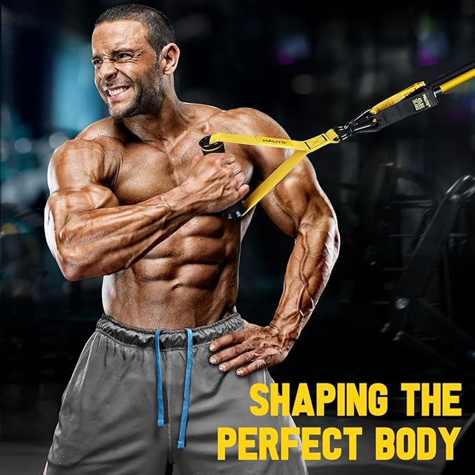 WALITO Resistance Bands Set - Exercise Bands with Handles, Door Anchor, Legs Ankle Straps, for Heavy Resistance Training, Physical Therapy, Muscle Training, Yoga, Home Workouts-GravixFit