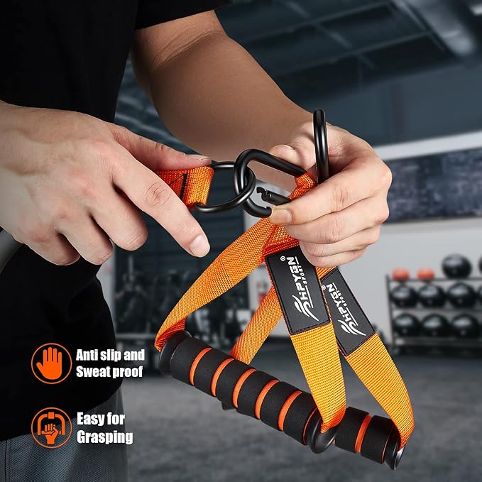 HPYGN Resistance Bands, Heavy Exercise Bands with Handles, Fitness Bands for Working Out, Workout Bands for Men, Weight Bands Set for Muscle Training, Strength, Slim, Yoga, Home Gym Equipment-GravixFit