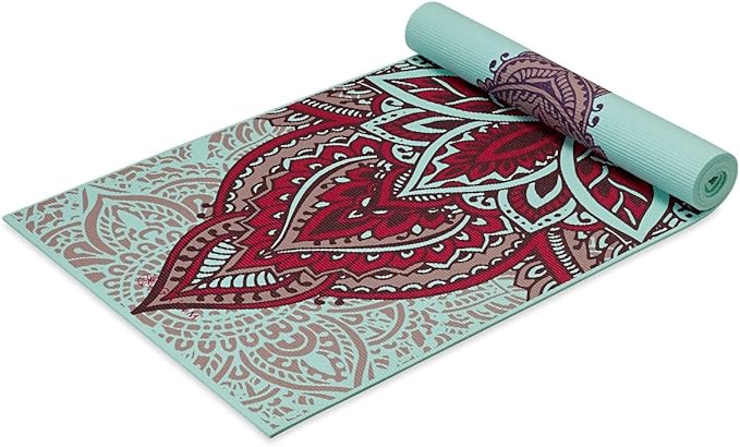 Gaiam Yoga Mat - Premium 6mm Print Reversible Extra Thick Non Slip Exercise & Fitness Mat for All Types of Yoga, Pilates & Floor Workouts (68" x 24" x 6mm Thick)-GravixFit