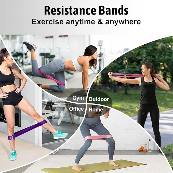 Resistance Bands for Working Out, Exercise Bands Resistance Bands Set with 5 Resistance Levels, Multi-Colored Workout Bands for Indoor & Outdoor Fitness, Leg Strength Training, Yoga-GravixFit