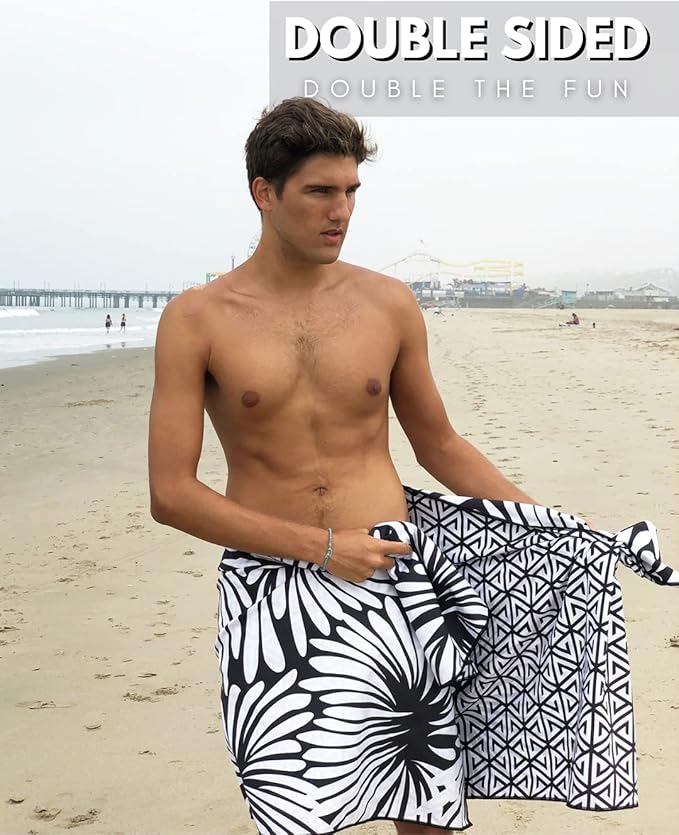 ECCOSOPHY Microfiber Beach Towel - Sand Free Towels are Quick Dry, Light Weight, Super Absorbent - Perfect Pool, Travel, Cruise, Camping Essentials - Oversized Extra Large for Adults 71x35 in-GravixFit