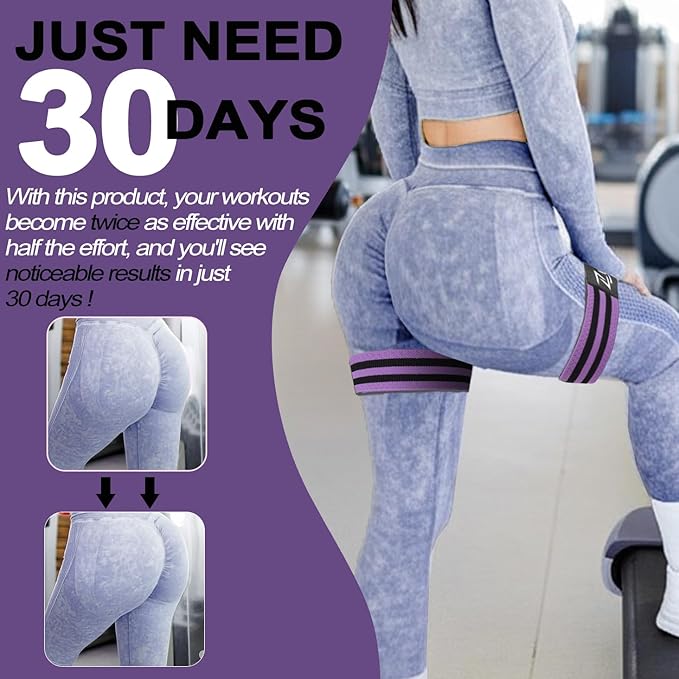 BFR Occlusion Bands for Women Legs Glutes Hip Building, Comfortable Elastic Booty Bands for Blood Flow Training Workouts Fast to Lift Your Butt,Squat,Thigh,Fitness-GravixFit