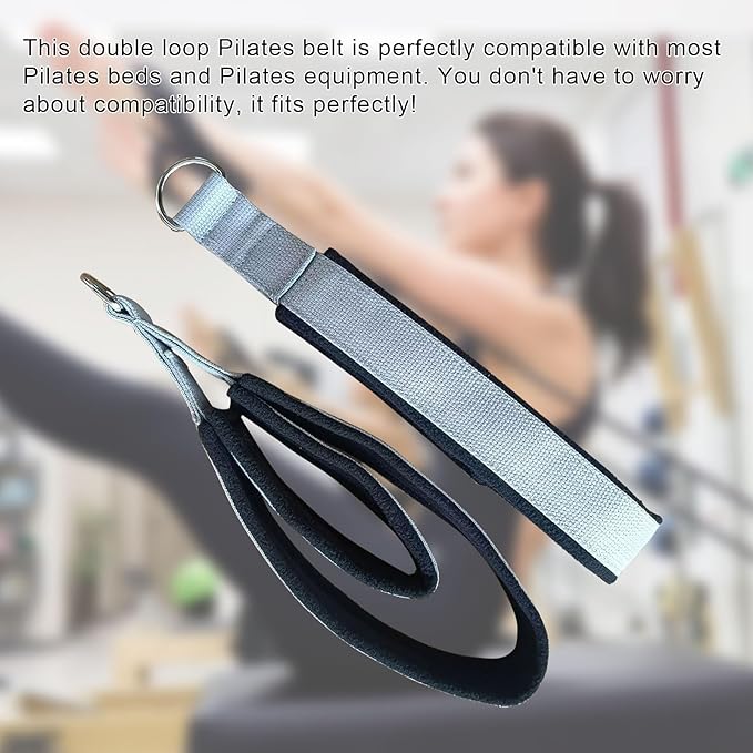Pilates Double Loop Straps for Reformer, D Ring Straps Handle, Yoga Exercise Straps, 2 PCS-GravixFit