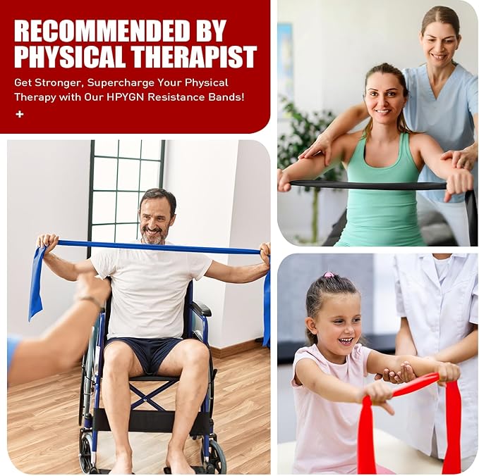 Resistance Bands, Exercise Bands, Physical Therapy Bands for Strength Training, Yoga, Pilates, Stretch Elastic Band with Different Strengths, Workout Bands for Home Gym-GravixFit