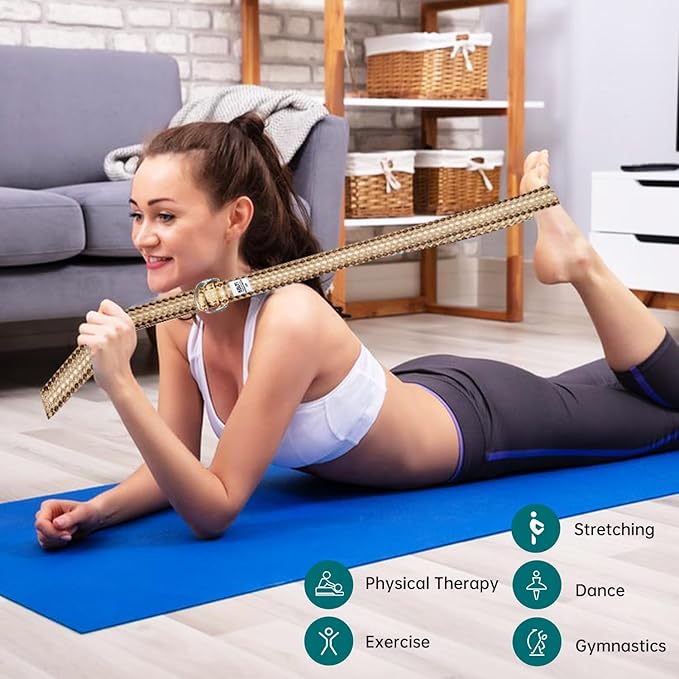 Yoga Exercise Adjustable Straps 8FT with Durable D-Ring for Pilates & Gym Workouts | Hold Poses, Stretch, Improve Flexibility & Maintain Balance-GravixFit