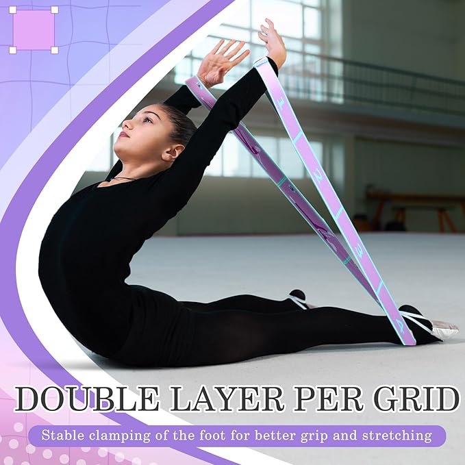 Stretch Strap for Kids Elastic Gymnastics Stretching Ballet Dance Band with 8 Loops Adjustable Exercise Training Resistance Strap for Children Stuff Pilates Latin Yoga Equipment-GravixFit