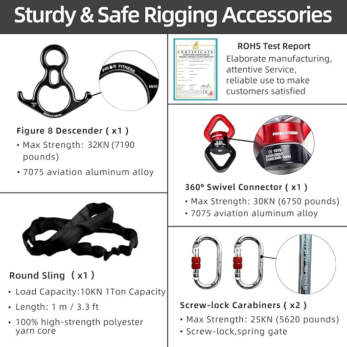 PRIOR FITNESS Aerial Silks Kit Colorful 9/15/20 Yards 40D Nylon Fabric Hammock Set With Hardware & Guide for All Levels Of Aerial Yoga Practice and Acrobatic Flying For Adults Aerial silk-GravixFit