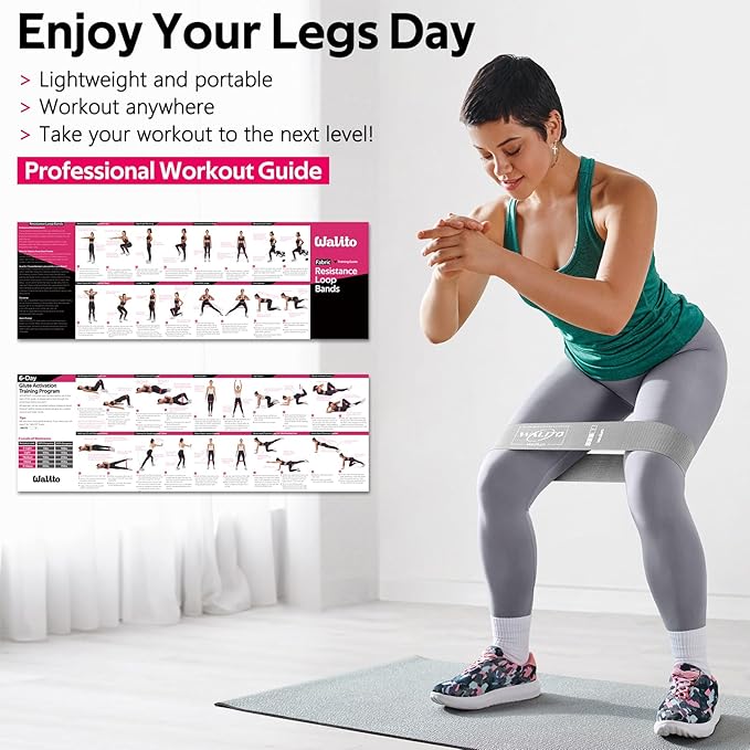 Fabric Resistance Bands for Working Out - Booty Bands for Legs -Glutes Training for Women and Men - Exercise Bands for Squats, Yoga, Physical Therapy -Home Gym Fitness-GravixFit