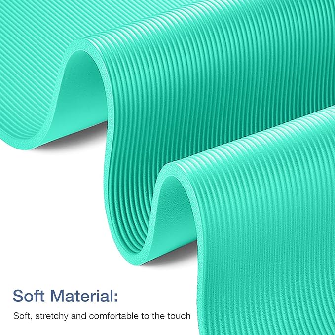 Thick Yoga Mat Non Slip, Large Size 72" L x 32" W x 0.6" TH, Premium Exercise & Fitness Mat with Carrying Strap and Bag, Workout Mats for Home-GravixFit