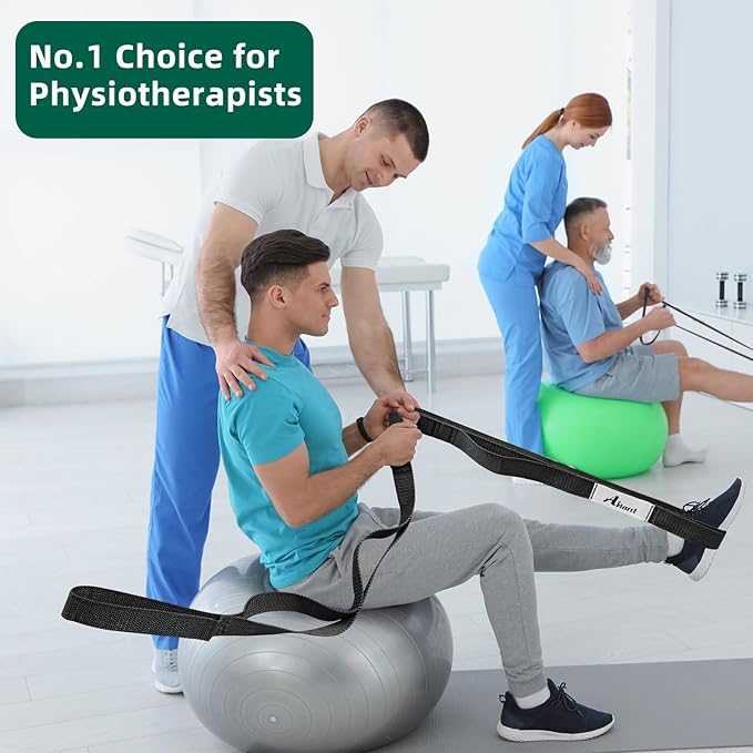 Stretching Strap Yoga Straps for Physical Therapy, 10 Loops Non-Elastic Stretch Band for Pilates, Flexibility, Exercise and Gymnastics-GravixFit