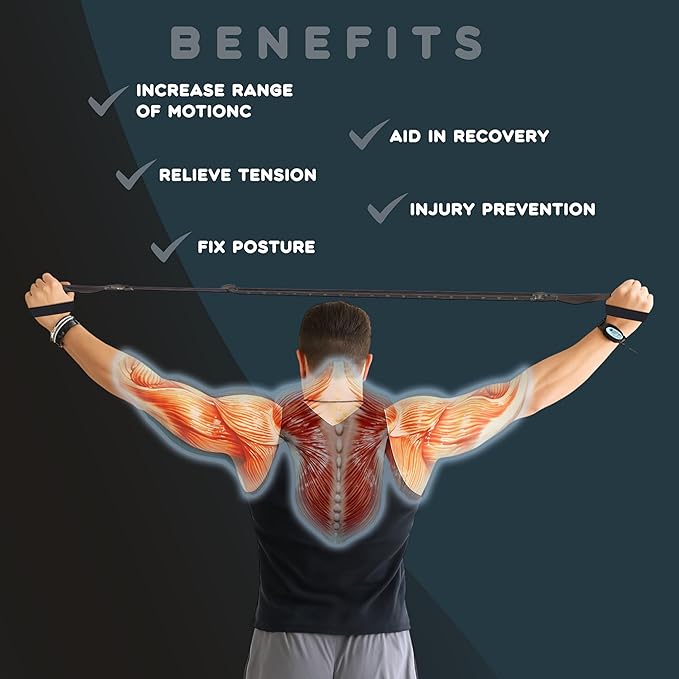 Stretching Strap – Non-Elastic Yoga Strap for Exercise. Stretch Strap for Mobility, Posture Correction & Rehab Stretching Equipment. Yoga Straps for Stretching with Progress Tracker.-GravixFit