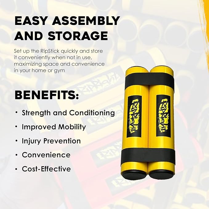 RipStick, Workout Equipment for Joint Rehab, Shoulder and Resistance Training, Muscle Building and Core Workout Equipment with 6 Adjustable Resistance Bands-GravixFit