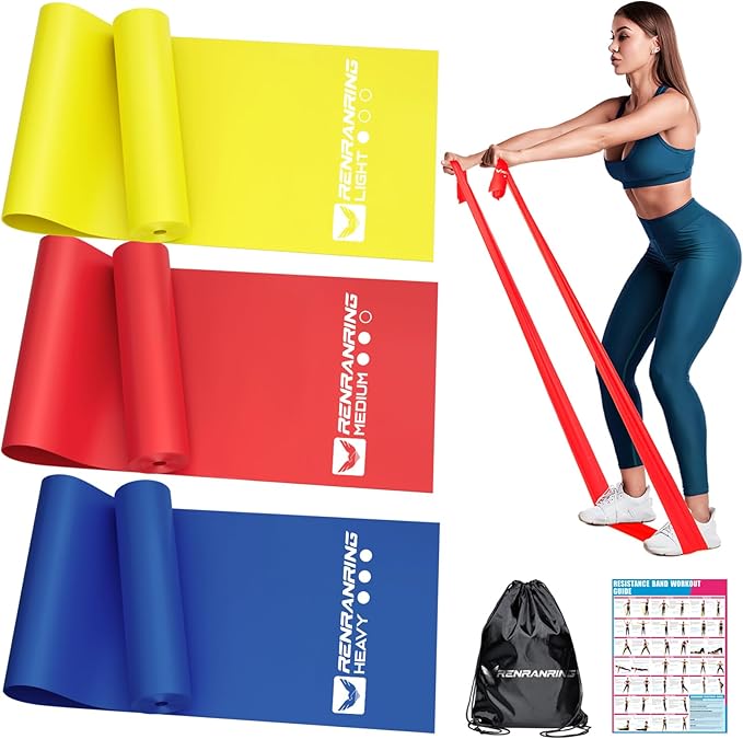 Resistance Bands for Working Out, Exercise Bands for Physical Therapy, Stretch, Recovery, Pilates, Rehab, Strength Training and Yoga Starter Set-GravixFit