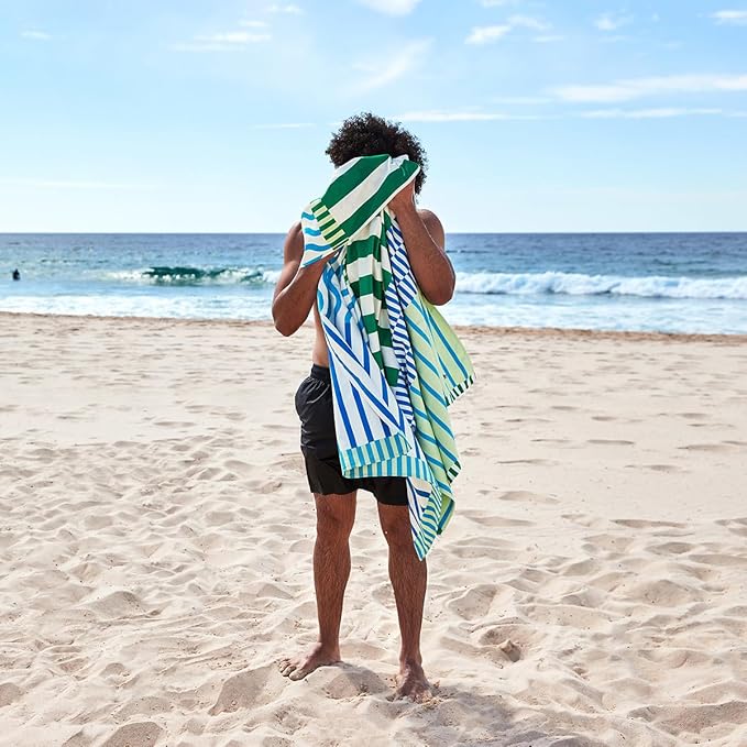 Dock & Bay Beach Towel - Quick Dry, Sand Free - Compact, Lightweight - 100% Recycled - Includes Bag - Sunset Boulevard - Set of 4 - Large (160x90cm, 63x35)-GravixFit