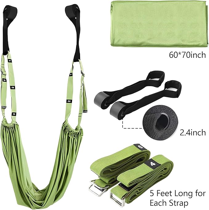 Leg Stretcher Strap, Stretching Equipment with Door Anchor Flexibility Trainer Backbend Assist for Dance Aerial Yoga Ballet Leg Stretching Exercise-GravixFit