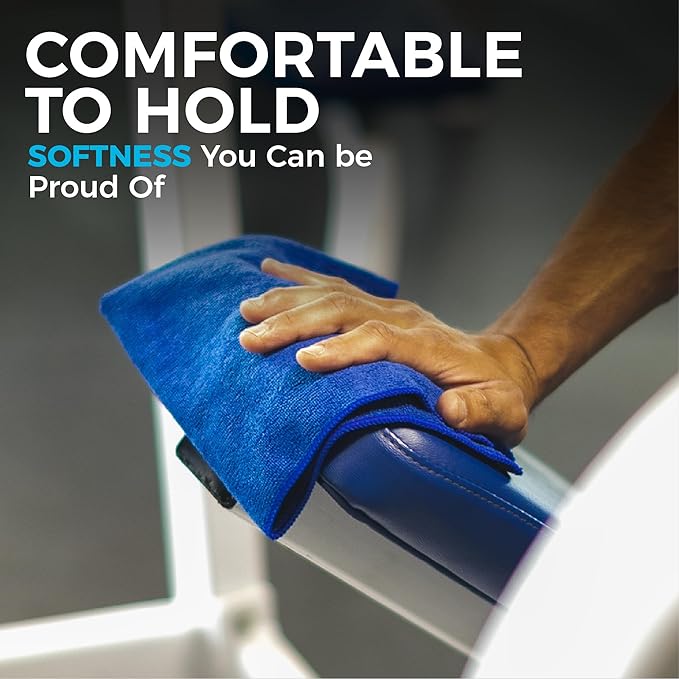 The Rag Company - All-Purpose Microfiber Terry Cleaning Towels - Commercial Grade, Highly Absorbent, Lint-Free, Streak-Free, Kitchens, Bathrooms, Offices, 300gsm, 16in x 16in, Grey (12-Pack)-GravixFit