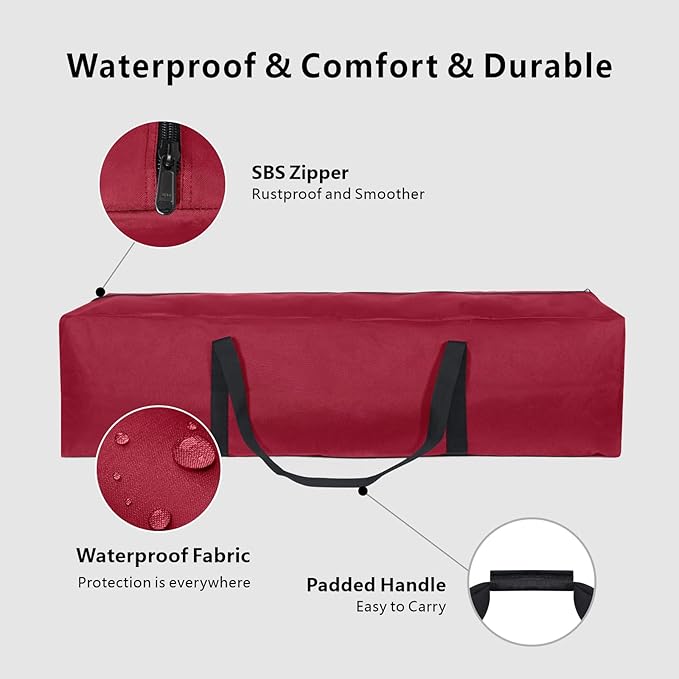 TOPDesign 46 Inch Extra Large Zippered Duffel Bag for Travel Camping Sports Equipment Storage, Waterproof Foldable Luggage Bag with Padded Handles-GravixFit