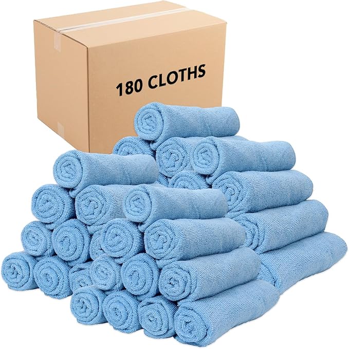 Arkwright Microfiber Gym Towel - Bulk Case of 180 - Super Soft, Quick Dry Workout Sweat Towels, 300 GSM Lightweight & Absorbent for Sports, Working Out, Yoga, and Spa, 16 x 27 in, Blue-GravixFit