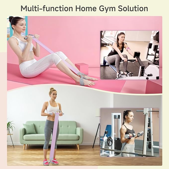 Fabric Resistance Band with Handles, 120lb Full-Body Excercise Band, Non-Slip Elastic Bands for Strength Muscle Training, Stretch Band Workout Equipment for Leg Arm Chest Core Wrist Ankle-GravixFit