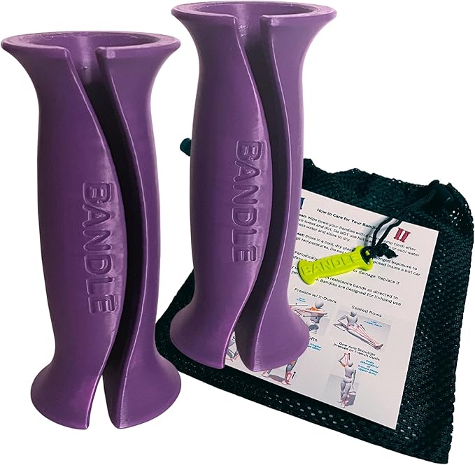 Bandle™ - True Ergonomic Handles for Resistance Bands | Unleash The Full Potential of Pain-Free, Full-Body Workouts | Durable & Comfortable for High-Intensity Training (2 Handles)-GravixFit