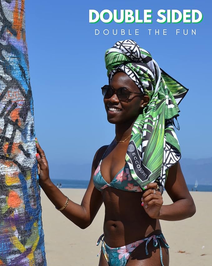 ECCOSOPHY Microfiber Beach Towel - Sand Free Towels are Quick Dry, Light Weight, Super Absorbent - Perfect Pool, Travel, Cruise, Camping Essentials - Oversized Extra Large for Adults 71x35 in-GravixFit