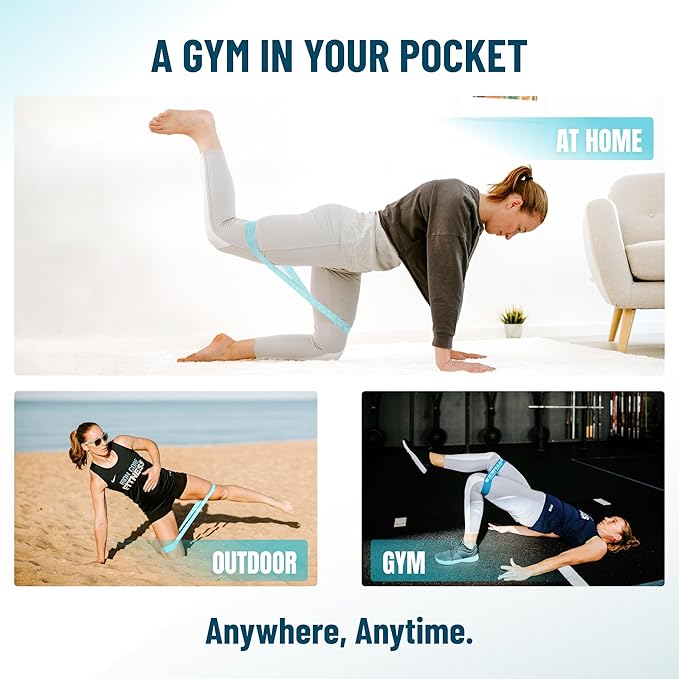 Fabric Mini Resistance Bands Sets for Trainers, Bootcamp, Gym for Men and Women in Fun Colors - Ebook, Videos and Workout Chart Included by Iron Core Fitness-GravixFit