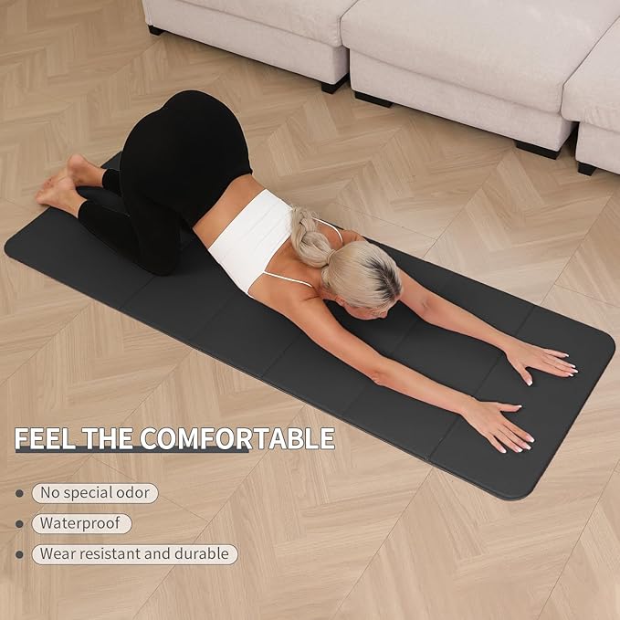Foldable Yoga Mat - 10mm Extra Thick, 75"26" Non-Slip Exercise Fitness Mat | SGS Eco-Certified, Portable for Yoga/Pilates/Studio/Home Workout-GravixFit