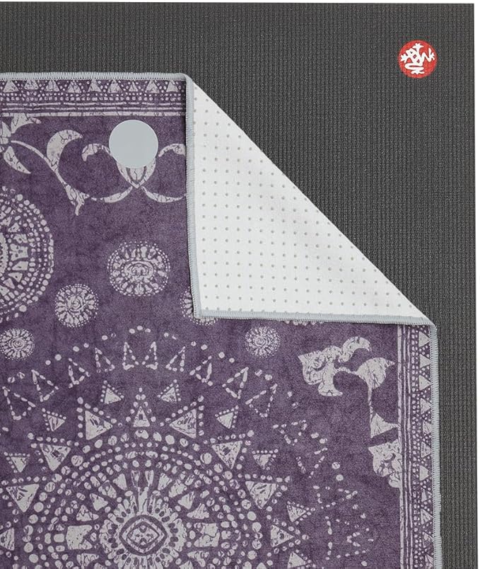 Manduka Yogitoes Yoga Towel – Rubber Grip Dots Non-Slip Bottom, Quick Dry Fitness Towel for Hot Yoga, Pilates, Exercise-GravixFit