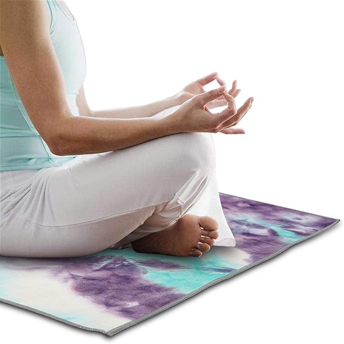 Yoga Towels , Non Slip Hot Yoga Towel Skidless Waffle Texture, 100% Absorbent Odorless Microfiber Yoga Blanket, Standard Sized 24 inchx72 inch Mat Towel,for Hot Yoga, Bikram, Pilates (Green & Pink)-GravixFit