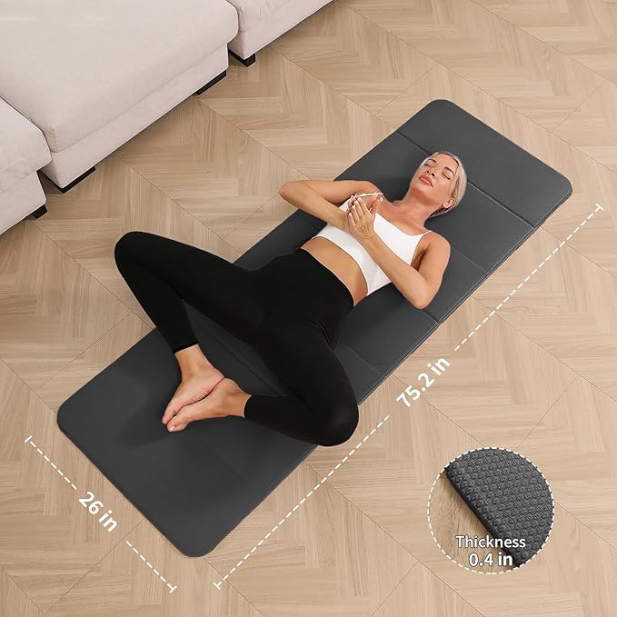 Foldable Yoga Mat - 10mm Extra Thick, 75"26" Non-Slip Exercise Fitness Mat | SGS Eco-Certified, Portable for Yoga/Pilates/Studio/Home Workout-GravixFit