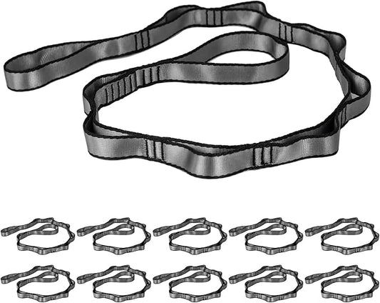 10PCS Nylon Daisy Chain Straps 23 KN for Aerial Yoga Hammock Swing Adjustable Aerial Silk Extender Hanging Rope for Aerial Yoga Belts 3.6FT 5.9FT Long-GravixFit