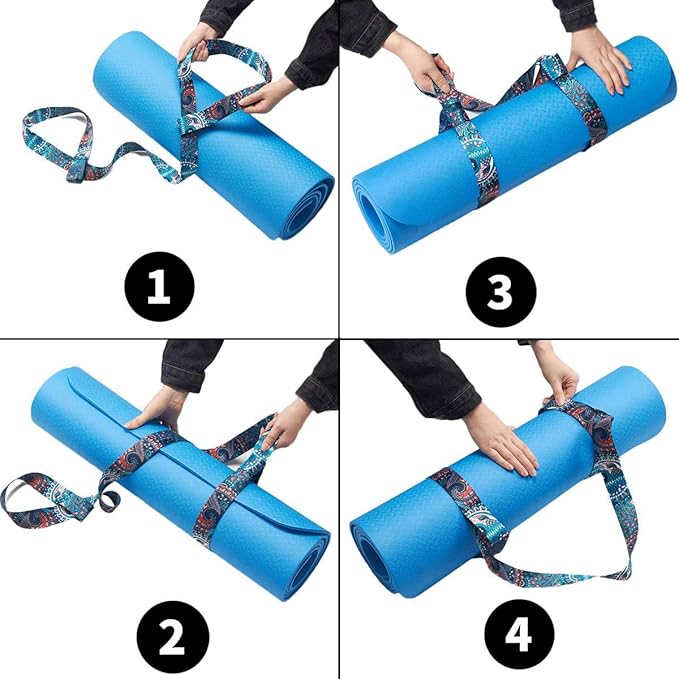 ZOOEASS Yoga Mat Strap, Adjustable Durable Yoga Mat Carrier & Stretching Strap, Multiple Color Choices-GravixFit