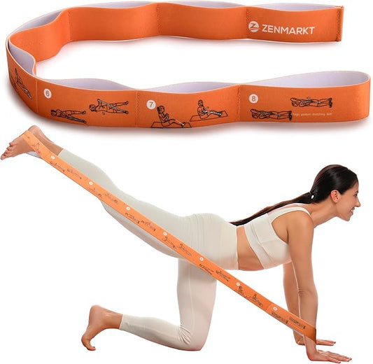 Yoga Strap for Stretching - 8 Loops Stretching Strap - Essential Yoga Accessories for Flexibility and Enhanced Stretching - Ideal Stretch Strap in Yoga and Pilates-GravixFit