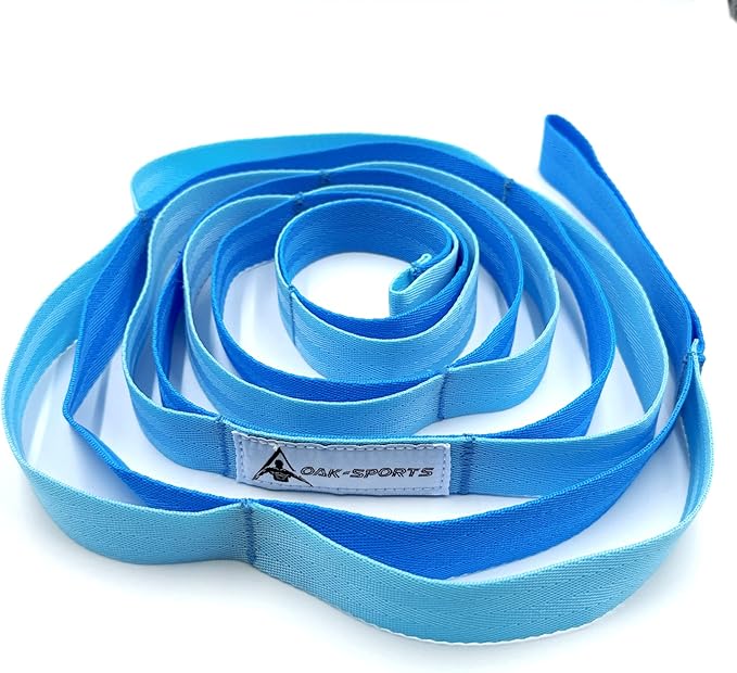 Stretching Strap Yoga Strap with Loops, Stretch Straps for Physical Therapy, Non-Elastic Exercise Strap for Pilates, Dance and Gymnastics with Workout Guide-GravixFit