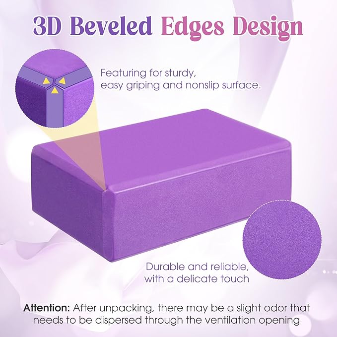 5 Pcs Yoga Blocks Knee Pads Yoga Strap Set Soft Premium Foam Blocks Accessories for Pilates Meditation General Fitness Stability, Kneeling, Balance, Deepen Stretches and Toning-GravixFit