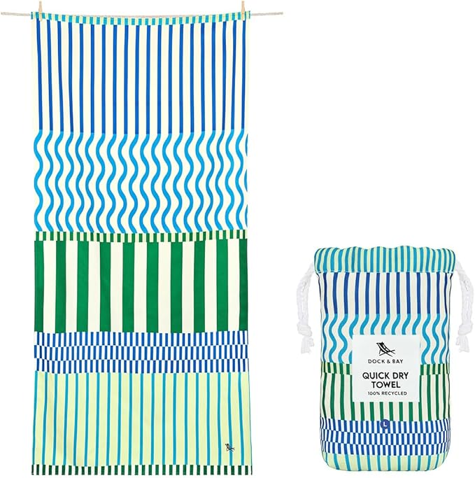Dock & Bay Beach Towel - Quick Dry, Sand Free - Compact, Lightweight - 100% Recycled - Includes Bag - Sunset Boulevard - Set of 4 - Large (160x90cm, 63x35)-GravixFit