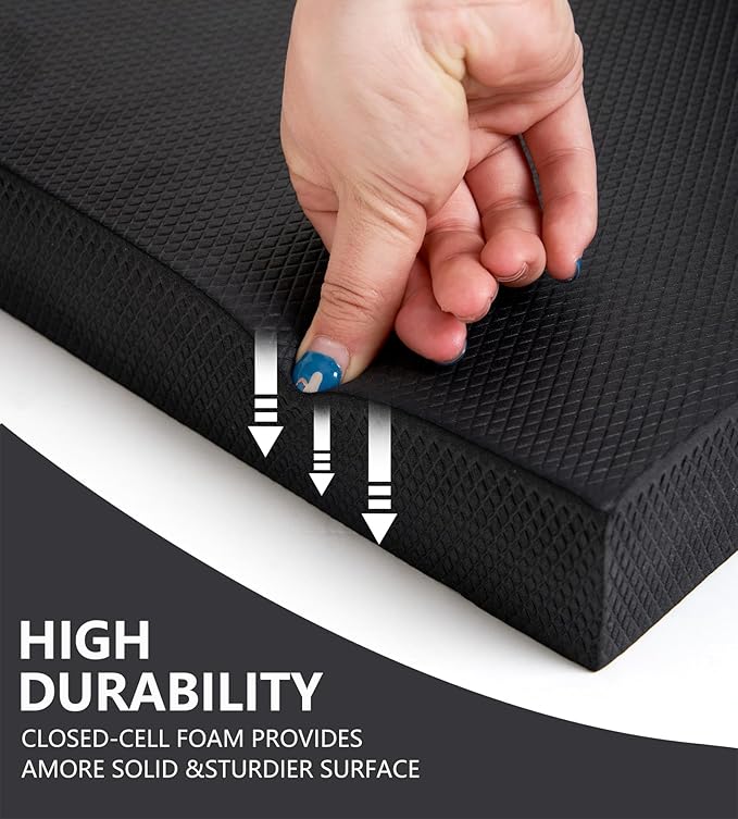 nuveti Large Balance Pad - TPE Non-Slip Mat for Fitness & Balance Exercises,Yoga, Physical Therapy, Knee Cushion Slip Resistant Foam Mat for Yoga & Balance Training, Board Foam for Strength Training, Kneeling Pads for Home Gym Exercise（20''x16''x2.4''）-GravixFit