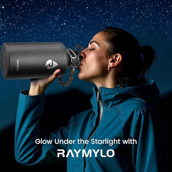 128oz Insulated Water Bottle, Triple Wall Vacuum Stainless Steel Water Bottles - Keeps Cold 48H, Reusable One Gallon Flask Jug for Gym, Sports, Camping, Hiking,Travel, Black Speckled-GravixFit