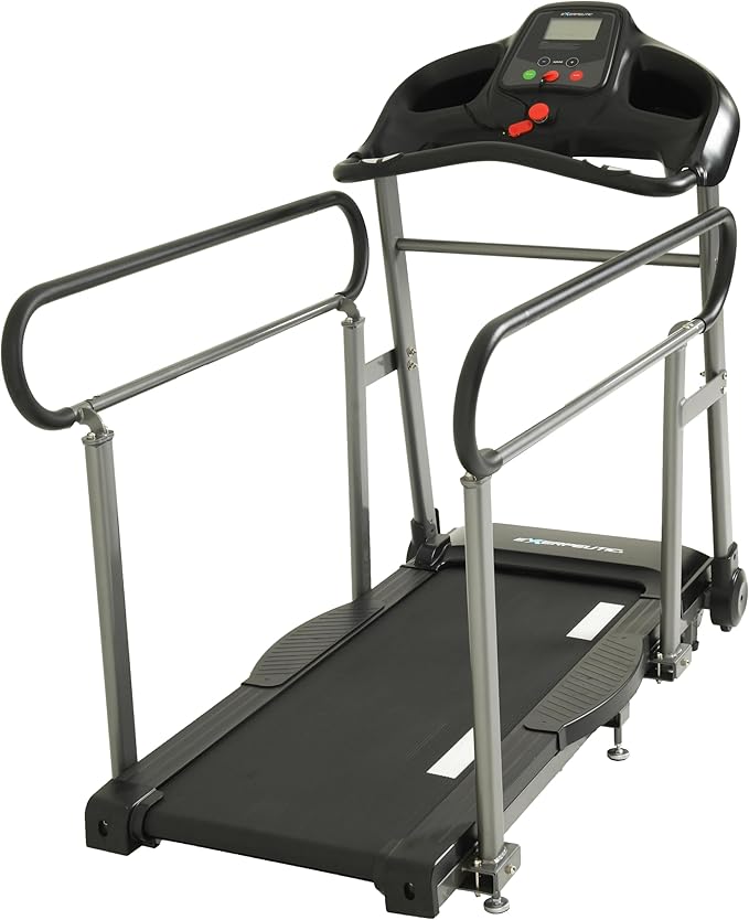 Senior Fitness Treadmill, 400 lb Capacity, Safe Design with Full-Length Rails, Low Step-Up Height, 0.2–4 MPH Motorized Walking Treadmill for Elderly, Recovery & Home Exercise-GravixFit