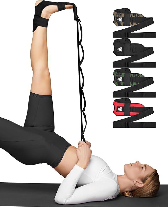 RDX Yoga Stretching Strap, Ankle Ligament Stretcher Belt with Loops Ligament Stretch Band, Fitness Leg Stretcher for Plantar Fasciitis, Foot Stretch Assist for Hamstring, Flexibility Exercise-GravixFit