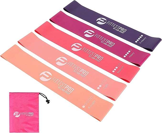 Fittest Pro by Limm Resistance Bands for Legs and Butt, Fabric Exercise Loop Bands Yoga, Pilates, Rehab, Fitness and Home Workout, Strength Bands for Booty-GravixFit