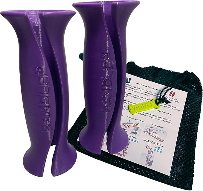Bandle™ - True Ergonomic Handles for Resistance Bands | Unleash The Full Potential of Pain-Free, Full-Body Workouts | Durable & Comfortable for High-Intensity Training (2 Handles)-GravixFit