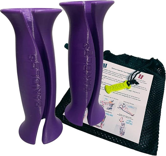 Bandle™ - True Ergonomic Handles for Resistance Bands | Unleash The Full Potential of Pain-Free, Full-Body Workouts | Durable & Comfortable for High-Intensity Training (2 Handles)-GravixFit