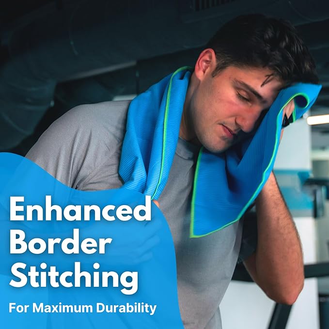 ECCOSOPHY Microfiber Beach Towel – Quick Dry Gym Towel, Highly Absorbent with Ribbed Texture, Lightweight – Ideal for Travel, Pool, Yoga, Fitness & Outdoor Adventures – 71x35 Azure-GravixFit